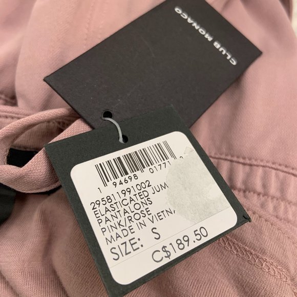 Club Monaco Halter Elastic Waist Crop Jumpsuit Casual Pink Rose Mauve Size S - Picture 7 of 10